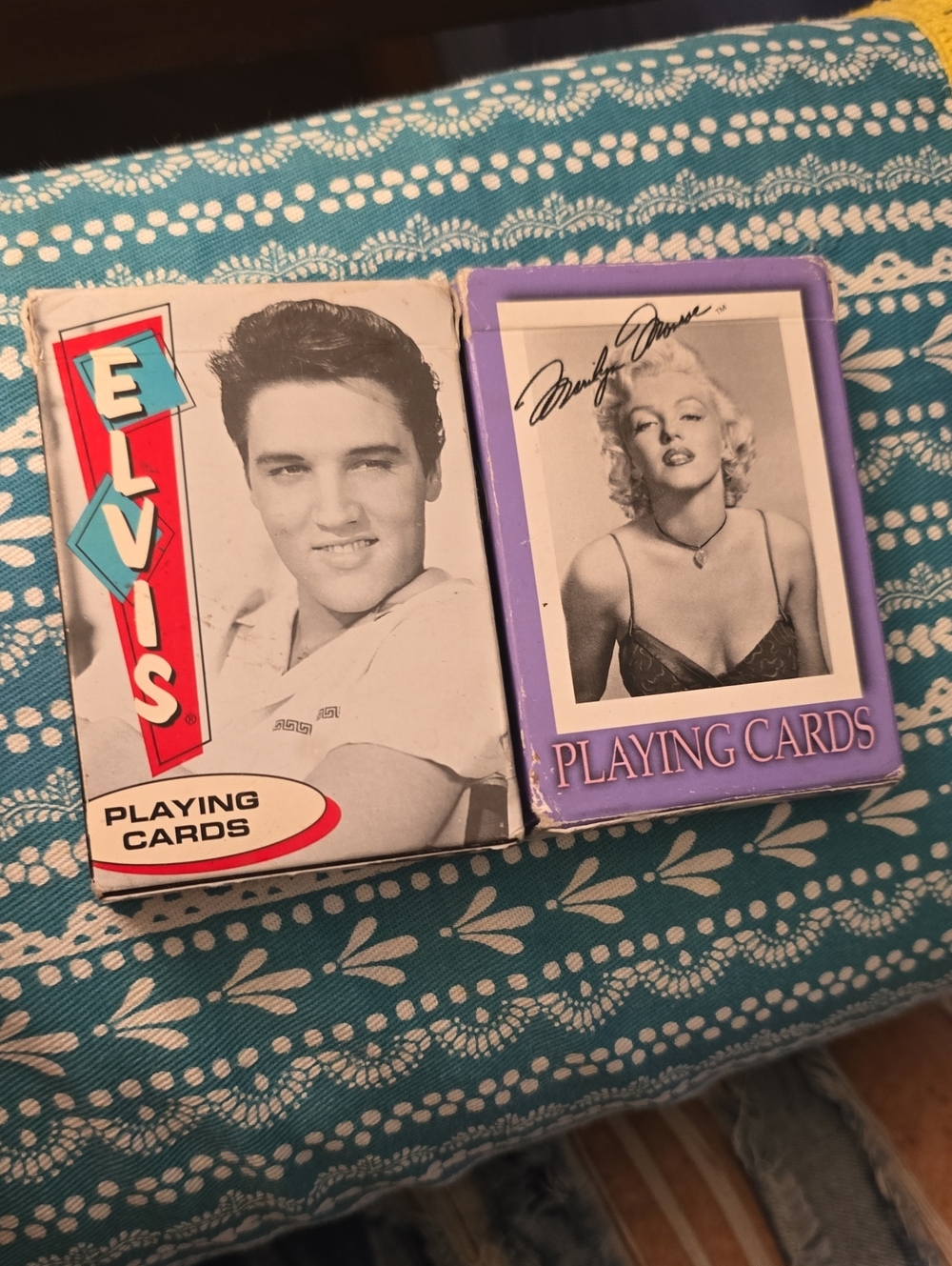 Elvis and Marilyn Purple/White Playing Cards - Classic Celebrity Decks..